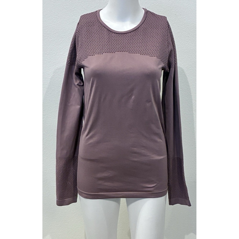 Fabletics Musetta Fitted Seamless Long-Sleeve Top Pink Size M Activewear Gym